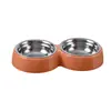 Cor de doce animal de estimação aço inoxidável tigela dupla tigela de cachorro tigela de gato tigela de gato tigela de água para alimentação animal de estimação cachorro tigela fábrica atacado