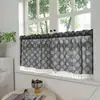 Nuevas cortinas a prueba de polvo con estampado fresco de gardenias, cortinas cortas con borlas, cortinas decorativas semitransparentes de algodón y lino opacas
