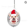 Colgante creativo nuevo para espejo retrovisor de coche transfronterizo, colgante plano de acrílico, decoración de colgante de gatito y cachorro lindo