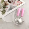 Aço inoxidável 304 Conjunto de talheres faca e garfo para crianças talheres de bebê portátil para atividades ao ar livre talheres para suplementos alimentares colher e garfo de treinamento para menores de 3 anos