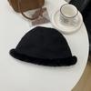 Ganchillo de la abuela Chen sombrero de felpa niños otoño e invierno color sombrero de pescador holgado grueso cálido sombrero para cabeza grande sombrero de cubo