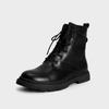 Botas Martin de invierno 2024, punta redonda, con correa, suela gruesa, de microfibra, caña baja, para mujer, 6 ojales, suela de goma, botines