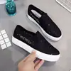 Zapatos de Lona Versátiles Nuevos de Primavera y Otoño con Diseño de Grulla Blanca para Mujer, Zapatos de Malla Slip-on, Casual, con Cordones, Transpirables, Frescos, Plataforma