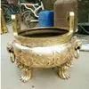 Queimador de Incenso de Cobre Fundido para Templo Queimador de Incenso de Ferro Fundido Ornamentos Queimador de Papel para Queimar de Três Pernas Queimador Torre de Cobre Puro Escultura Garantia Constante