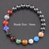 Serie Planeta Transfronterizo Pulsera de Piedra Natural Pulsera de los Ocho Planetas Cadena Elástica Joyería con Cuentas Accesorios de Regalo