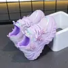Sapatos femininos de malha respirável sola macia primavera e outono novos casuais princesa infantis versáteis tênis esportivos da moda tênis do papai