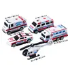 Veículo de engenharia ambulância de incêndio acessórios criativos de panificação para crianças conjunto veículo de resgate helicóptero enfeites de decoração de bolo
