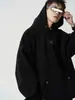 Moletom Bordado com Design de Marca Tendência Masculino Outono e Inverno Veludo Hoodie Pesado Jaqueta Solta Estilo Americano High Street para Casal