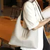 Bolso de Hombro de Moda Transfronteriza Europea y Americana Estilo Nuevo, Bolso Tote de Cuero de Vaca de Gran Capacidad Calidad de Nicho, Bolso de Axila de Cuero Genuino Versátil