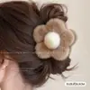 Pinza de pelo de felpa para otoño e invierno para mujer, modelo nuevo de alta gama 2026, pinza de pelo de tamaño mediano para cabello fino, pinza de tiburón para la parte trasera de la cabeza, accesorio para el cabello