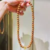 Pulsera y Collar de Sandalo Natural y Citrino de Alta Calidad Estilo Artístico Vintage