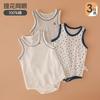 Body de Verano para Bebé sin Mangas Jumpsuit para Recién Nacido Chaleco Traje de Gateo Triangular de Algodón Fino