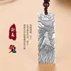 Plata Pura 999 Bolsa Antigua Bagua Navideño Vaca Retro Colgante de Plata Esterlina Collar de Pareja para Hombres y Mujeres