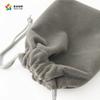 Bolsa de Terciopelo Gris Personalizada Banco de Energía para Teléfono Móvil U Disco Bolsa de Almacenamiento Digital Banco de Energía Audífonos Antipolvo Cierre de Cordón Bolsillo con Solapa Pantalones