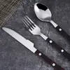 Vajilla de Acero Inoxidable 304 Luna Nueva, Cuchillo para Bistec Estilo Occidental de Alta Calidad, Tenedor, Cuchara, Cuchara para Remover Café y Tenedor de Postre Estilo Coreano