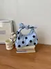 Bolso de Hombro de Lunares para Mujer 2026 Nuevo Bolso Almohada Moda Nicho Bolso de Algodón Lino Bolso de Hombro para Viajes de Otoño
