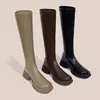 Botas largas para mujer, nueva colección otoño/invierno 2026, de caña alta, suela gruesa, botas de ciclismo, adecuadas para mujeres menudas, hasta la rodilla, de corte ajustado, botas de moda
