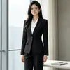 Traje Formal Profesional para Viajes al Trabajo Conjunto de Traje de Negocios Negro para Mujer Otoño 2026 Nuevo Estilo Ropa de Trabajo para Entrevista de Gerente