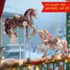 Colgante Decorativo de Caballo Galopante Dorado Hermoso Transfronterizo de Acrílico Regalo de Vacaciones Llavero de Mochila Auto-Diseñado