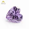 3x3 ~ 15x 15mm 5A forma de corazón de durazno circonita de color colección fábrica de gemas de Wuzhou anillo al por mayor superficie piedra desnuda