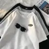 Camisa de manga corta oversize High Street gofrada casual de media manga liquidación retro americano verano pareja para elegir hombres
