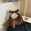 Bolsos para Mujer, Nuevo Estilo Otoño e Invierno 2026, Bolso de Hombro Retro de PU Escarchado, Bolso Cruzado de Color Sólido, Bolso Versátil de Hombro y Axila