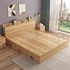 Cama alta moderna y sencilla con almacenamiento, cama tipo tatami de 1,5 m, cama doble multifuncional de 1,8 m