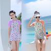 Traje de Baño para Niñas Niñas Estampado Fresco Niños Grandes Versión Coreana Nuevo Princesa Traje de Baño de Falda de Una Pieza Venta al por Mayor