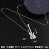Colar de Aço Inoxidável para Guitarra de Cor Simples Hip Hop Rock Jazz Design de Pingente Nicho Acessórios de Pingente para Festival de Música
