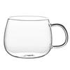 Taza Redonda Transparente Rayada con Asa de Vidrio de Borosilicato Alto, Taza de Calabaza Pétalo, Taza de Té para Sala de Estar del Hogar, Taza para Agua y Bebidas