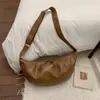 Bolsa Feminina de Grande Capacidade para Outono e Inverno 2025, Nova Bolsa Transversal de Ombro Único Retrô, Bolsa Dumpling Popular com Textura de Nicho