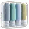 Garrafas de Silicone para Viagem Quentes e Vendidas em Larga Escala para Armazenamento de Loção Shampoo Mini Portátil para Viagem ao Ar Livre Recipientes com Dosador