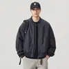 Chaqueta Bomber Retro Americana de Cuello de Béisbol Nueva Otoño/Invierno 2026 para Hombre, Abrigo Casual Holgado de Algodón Puro para Hombre