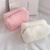 Bolsa de Cosméticos Nueva de Felpa Transfronteriza Bolsa de Cosméticos de Piel Color Caramelo Bolsa de Cosméticos de Mano de Piel Sintética de Conejo Personalización