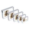 Marco de Fotos de Acrílico con Ventosa Magnética para Tarjetas Pequeñas, Soporte de Escritorio para Fotos, Ranura para Tarjeta Insertable de Etiqueta de Precio Polaroid, Doble Cara Borrable