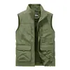Chaleco Casual de Primavera y Otoño para Hombre con Múltiples Bolsillos para Exteriores, Cuello Alto, Secado Rápido, Transpirable, Chaqueta Chaleco para Hombre