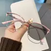 Gafas Planas Fotocromáticas Anti-Luz Azul Ojo de Gato para Mujer Adelgazantes Moda Transfronteriza Europea y Americana Tendencia Casual Gafas Anti-Luz Azul