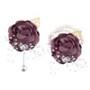 Set de 6 Piezas de Suministro Transfronterizo Europeo y Americano Novio y Novia Boda Hoja de Oro con Cuentas Muñequera y Ramillete Fabricante Venta al por Mayor Stock Disponible