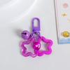 Chaveiro de acrílico com pingente de estrela de cinco pontas, capa para fone de ouvido, airpods, bolsa pendurada, decoração de sino