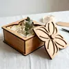 Caja de regalo de tarjeta de felicitación de madera nueva más vendida transfronteriza, suministros de boda, caja de tarjetas de presentación calada, caja de registro, caja de regalo de boda de madera