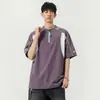 Camiseta Cool Estilo Americano Tendência Secagem Rápida Manga Curta Masculina Verão Novo Solta Casual Versátil Meia-Manga Top