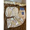 Conjunto de pijama camisola lindo de estilo coreano de moda con estampado para mujer, nueva colección primavera/otoño 2026, cárdigan, pantalón largo y un conjunto de ropa de estar por casa de tres piezas