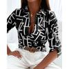 Chaqueta de Primavera y Otoño para Mujer de Comercio Exterior Europeo y Americano 2023, Estación Independiente Amazon, Camisa de Manga Larga, Camisa Estampada para Mujer