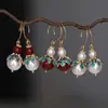 Venta caliente en stock Colección Qingfeng diseño original estilo antiguo hanfu gancho para oreja de calabaza imitación diancui pendientes de cheongsam colgantes clip para oreja