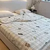 Estilo Nuevo de Primavera y Verano Colcha de Algodón Tejido de Verano, Colcha de Verano Refrigerante para Niños, Colcha Fina de Aire Acondicionado para Siesta en Guardería, Lavable a Máquina Individual/Doble