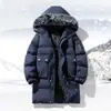 Chaqueta de Trabajo de Algodón con Cuello de Piel Grueso para Hombre Transfronteriza Abrigo de Invierno Cálido Top Grueso de Algodón de Longitud Media con Capucha Europeo y Americano