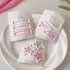 2024 Nuevo Pasador de Amor para el Cabello para Mujer Lindo Rosa Lateral Pinza para Flequillo Pequeño Adorno para la Cabeza Pasador Dopamina