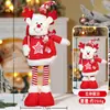 Boneca Retrátil de Natal Transfronteiriça Enfeites de Boneca de Natal Estilo Tricotado de Desenho Animado Papai Noel Boneco de Neve Alce Enfeites Decorativos