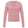 Cardigan de punto brillante de seda genuino marca Gejia Verano 2026 Cárdigan de punto con cuello en V Chaqueta protectora solar Exterior fino de Tencel