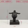 Escultura de Metal Pessoas Pequenas Minimalista Nórdica Preto Dourado Desgastado Base de Mármore Mesa de Estudo Abstrata Curativa Decoração Suave